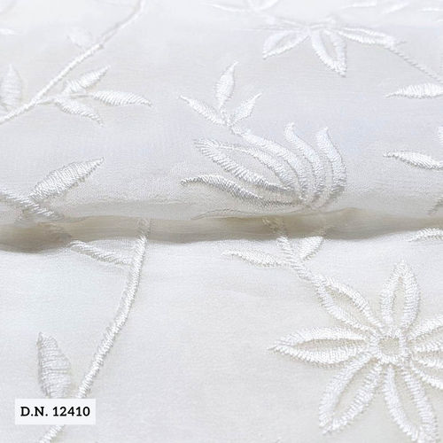 Lucknowi Chikan Embroidery Fabric