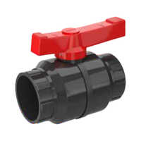 Short Handle Valve - 1 1/4 Inch Size, Black & Red Color | Industrial Application, Durable Design