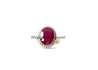 Burmese Ruby And Natural Diamond Ring. - Diamond Carat Weight: 0.76 Carat