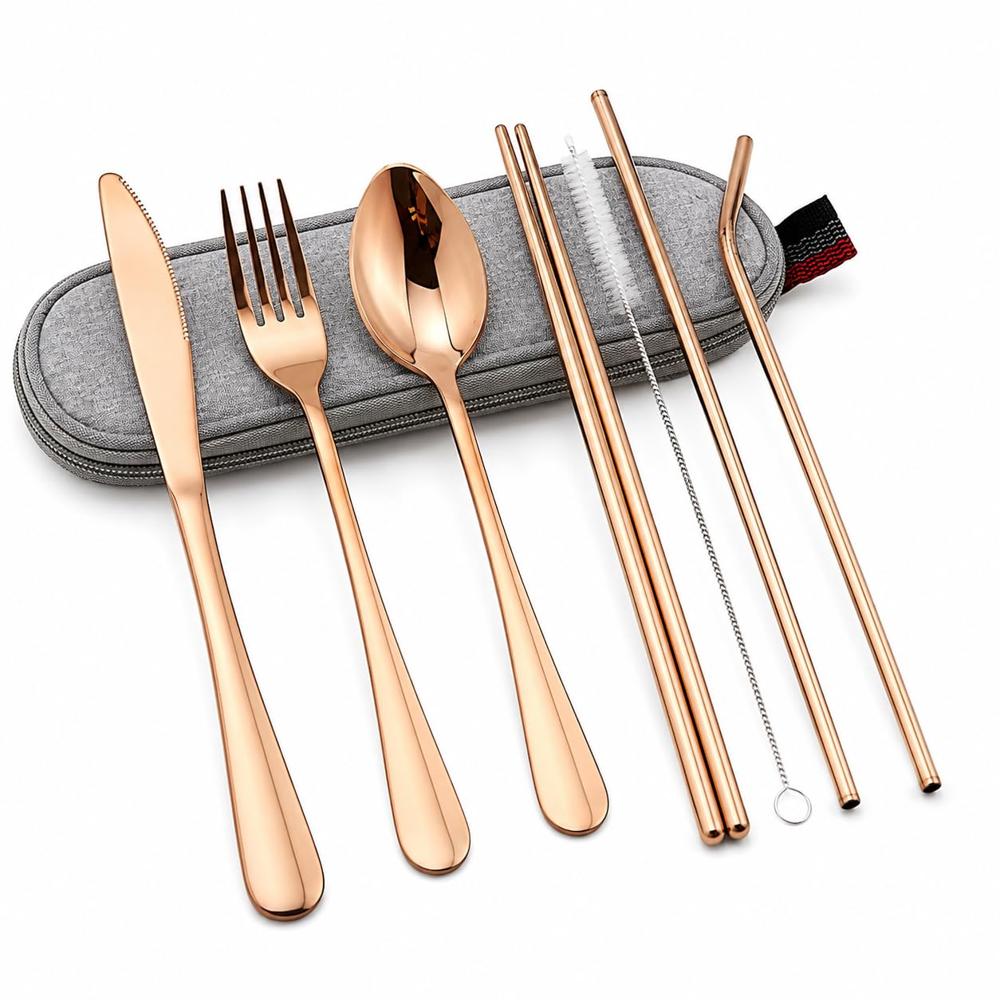 Portable Utensils Flatware Set - Stainless Steel, Various Sizes , Modern Design With Polished Finish, Compact For Travel And Picnics