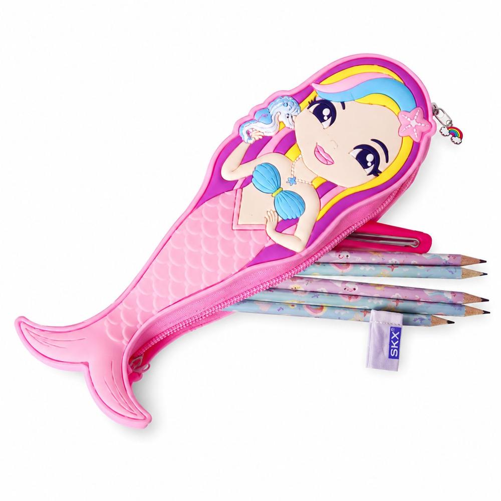 Mermaid Silicone Pouches For Kids - Durable Plastic, Various Sizes Available | Modern Design, Whimsical Style, Easy to Clean
