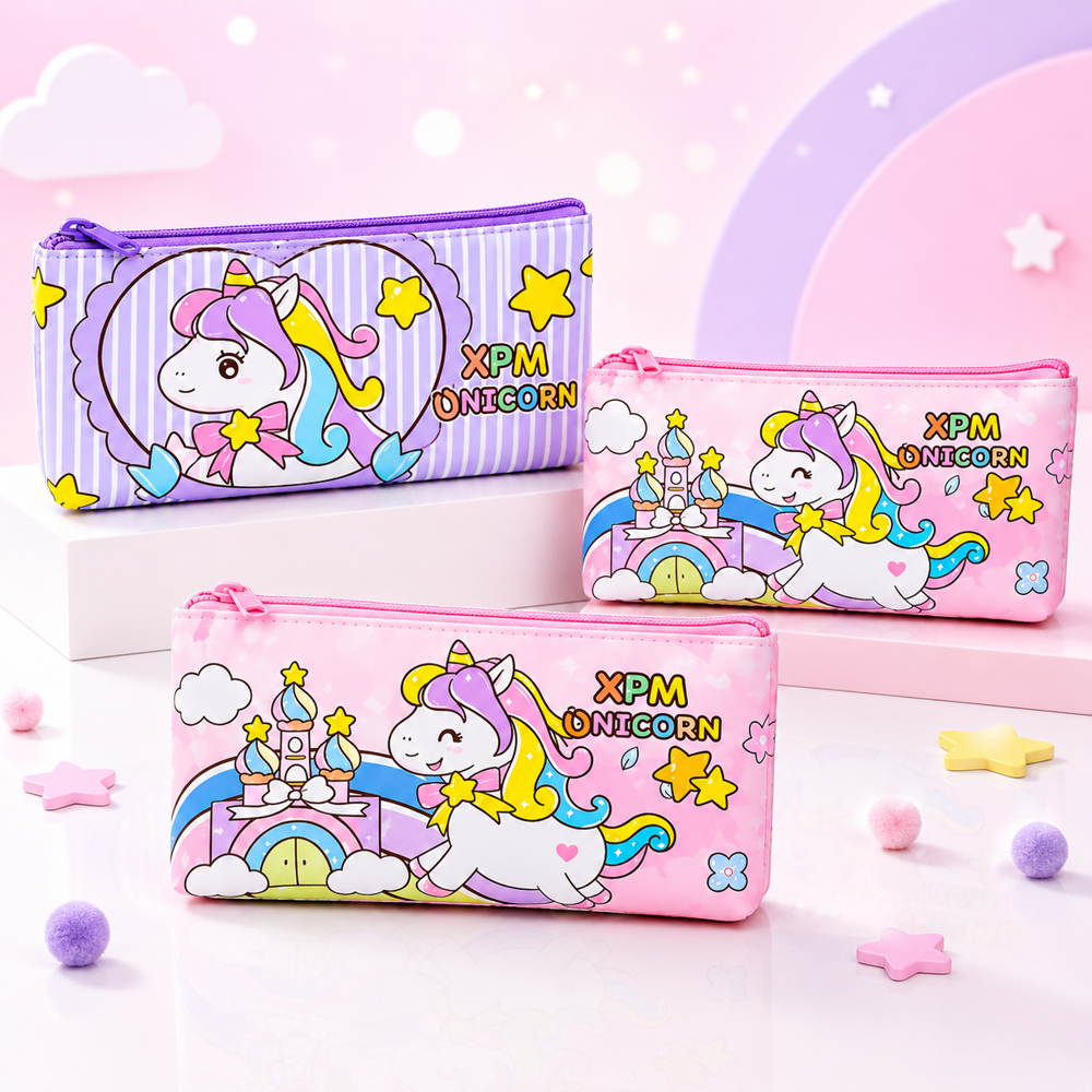 Unicorn Pouch - High-quality Plastic, Various Sizes Available | Modern Design, Stylish Unicorn Pattern, Organizes Stationery Items