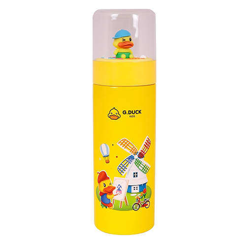 3D Yellow Duck Cartoon Stainless Steel Water Bottle