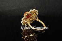 Natural Diamond Coral Gemstone Ring