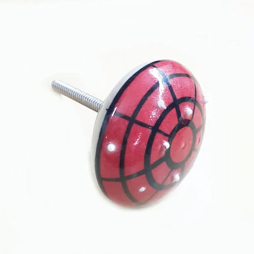 Ceramic Red Cabinet Knob