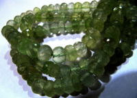 Natural Prehnite Rondelle Faceted 10mm Beads Strand 10 inches long