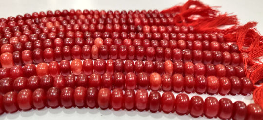 Red Onyx Rondelle Plain 8mm Beads Sold Per Strand 8 Inches Long