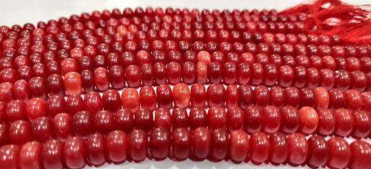 Red Onyx Rondelle Plain 8mm Beads Sold Per Strand 8 Inches Long