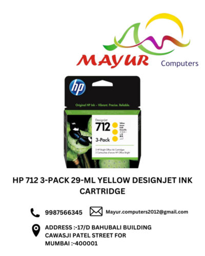 Hp 712 3-pack 29-ml Yellow Designjet Ink Cartridge