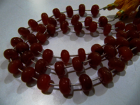 Natural Red Chalcedony Plain Rondelle Beads10 to 12mm Strand 9''long