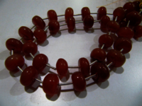 Natural Red Chalcedony Plain Rondelle Beads10 to 12mm Strand 9''long