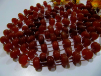 Natural Red Chalcedony Plain Rondelle Beads10 to 12mm Strand 9''long