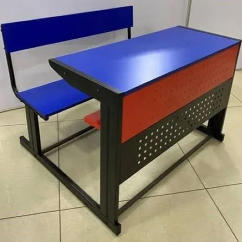 Wooden And Iron School Bench And Desk