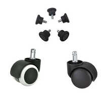 Chair Fitting Wheels - Durable Plastic Material, 24" Size, Matte Black Finish | Smooth Glide, Round Shape For Enhanced Chair Mobility