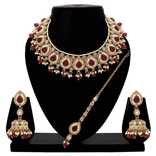 Royal Tilak Adornment Reverse AD Choker Set.