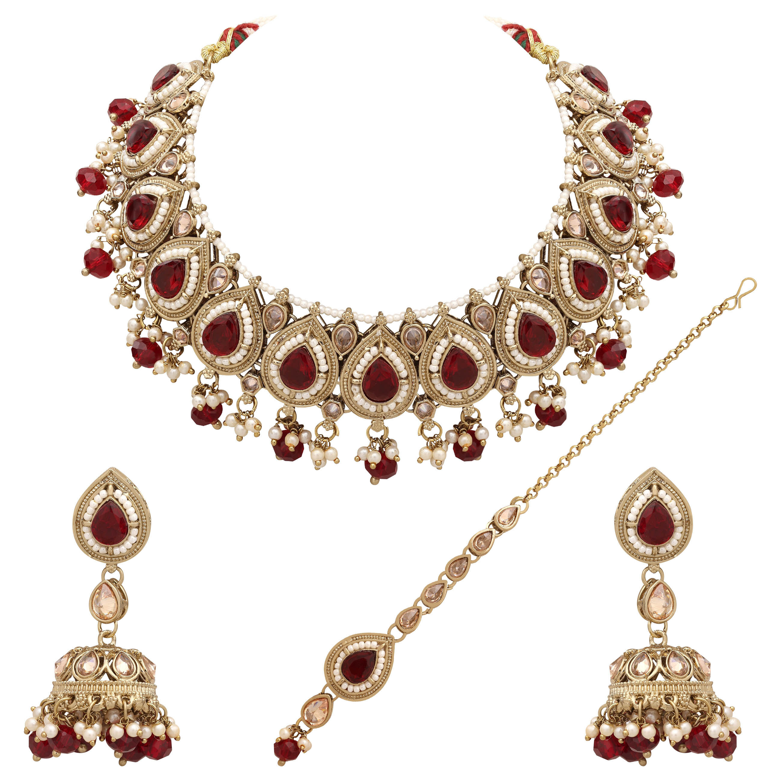 Royal Tilak Adornment Reverse AD Choker Set.