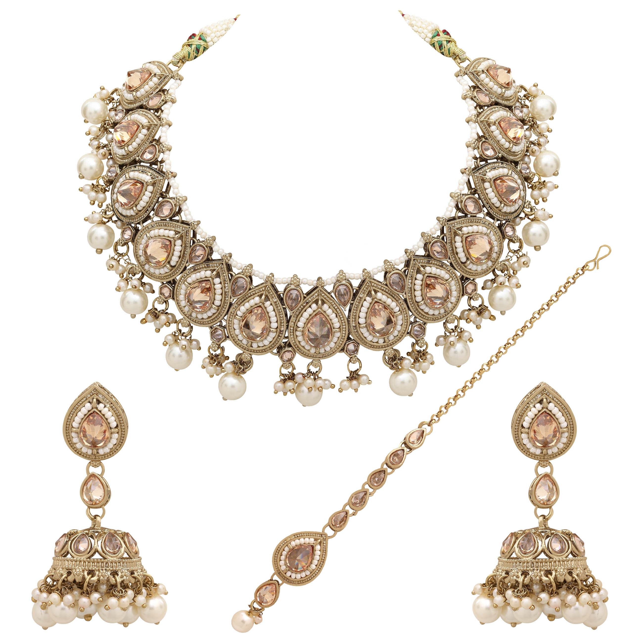 Royal Tilak Adornment Reverse AD Choker Set..