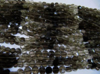 Natural Smoky Quartz Coin shape Faceted Shaded 5mm Beads Strand 13''long