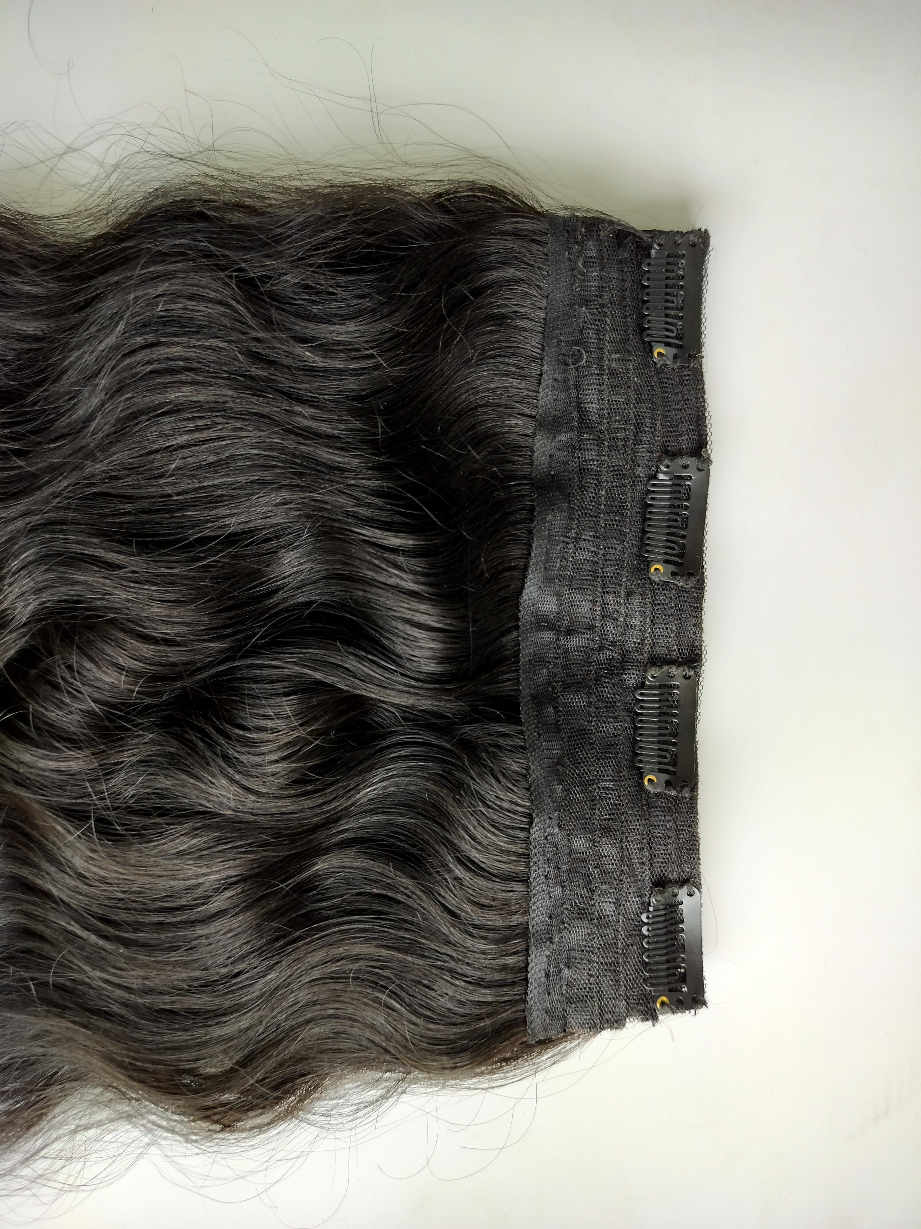 Black Raw Unprocessed Natural Wavy Human Hair Volumizer Extensions