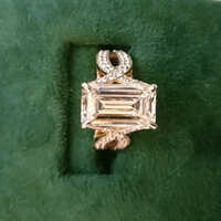 Ladies Yellow Sapphire Lab Grown Diamond Ring - Diamond Clarity: I3