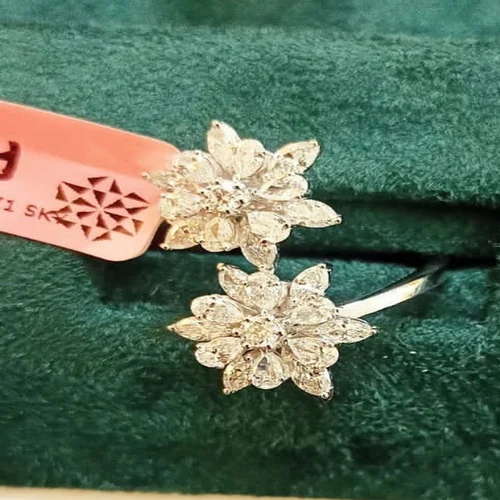 Ladies Flower Design Lab Grown Diamond Ring