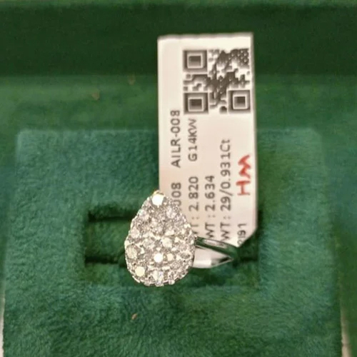 2.634 gm Ladies Drop Shape Lab Grown Diamond Ring