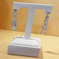Ladies Lab Grown Diamond Drop Earrings - Diamond Carat Weight: 0.5 Carat