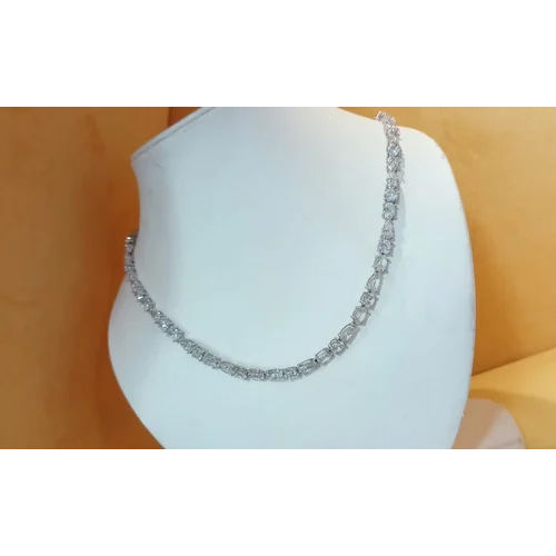 Ladies Lab Grown Diamond Tennis Necklace - Diamond Clarity: I2