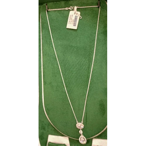 Ladies Silver Lab Grown Diamond Chain