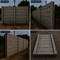 Concrete School Boundary Wall - 4 Inch Thick, Gray Concrete Panel | Smooth Surface Treatment, Ideal For Industrial Wall Applications