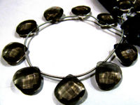 Smoky Quartz Heart shape Faceted 13mm Beads Strand 8 inches Long