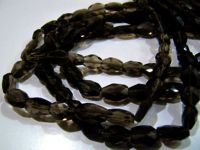 Natural Smoky Quartz Faceted Oval Shape 8 to 10mm Beads Strand 13 inches long