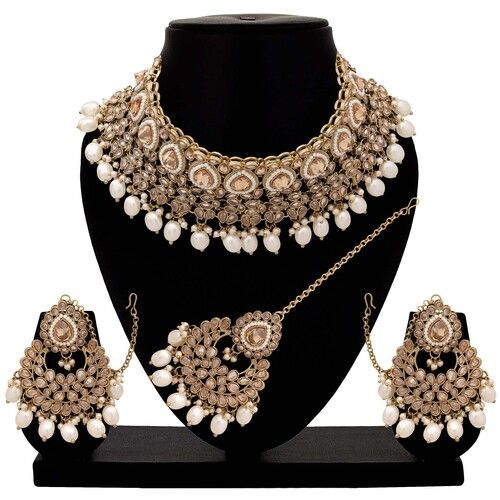 Timeless Beauty Reverse AD choker Necklaces  Jewelry set..