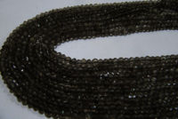 Natural Smoky Quartz Rondelle Faceted Beads 3-4mm Beads Strand 13''long