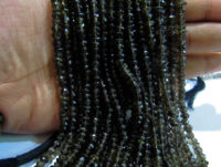 Natural Smoky Quartz Rondelle Faceted Beads 3-4mm Beads Strand 13''long