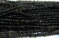 Natural Smoky Quartz Rondelle Faceted Beads 3mm Beads Strand 13 inches Long