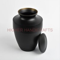 Brass Black Testi Adult Cremation Urn for Male & Female Ashes - Funeral Urns Supplies