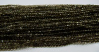 Natural Smoky Quartz Rondelle Faceted 3.5 to 4mm Beads Strand 13 inches Long