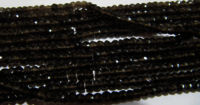 Natural Smoky Quartz Rondelle Faceted 3- 4mm Beads Strand 13 inches Long