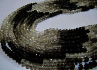 Natural Smoky Quartz Rondelle Shaded Faceted Beads 4-5mm Beads Strand 13''long