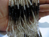 Natural Smoky Quartz Rondelle Shaded Faceted Beads 4-5mm Beads Strand 13''long