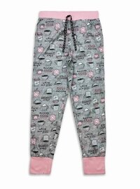 LADIES GREY AOP LOUNGE PANTS