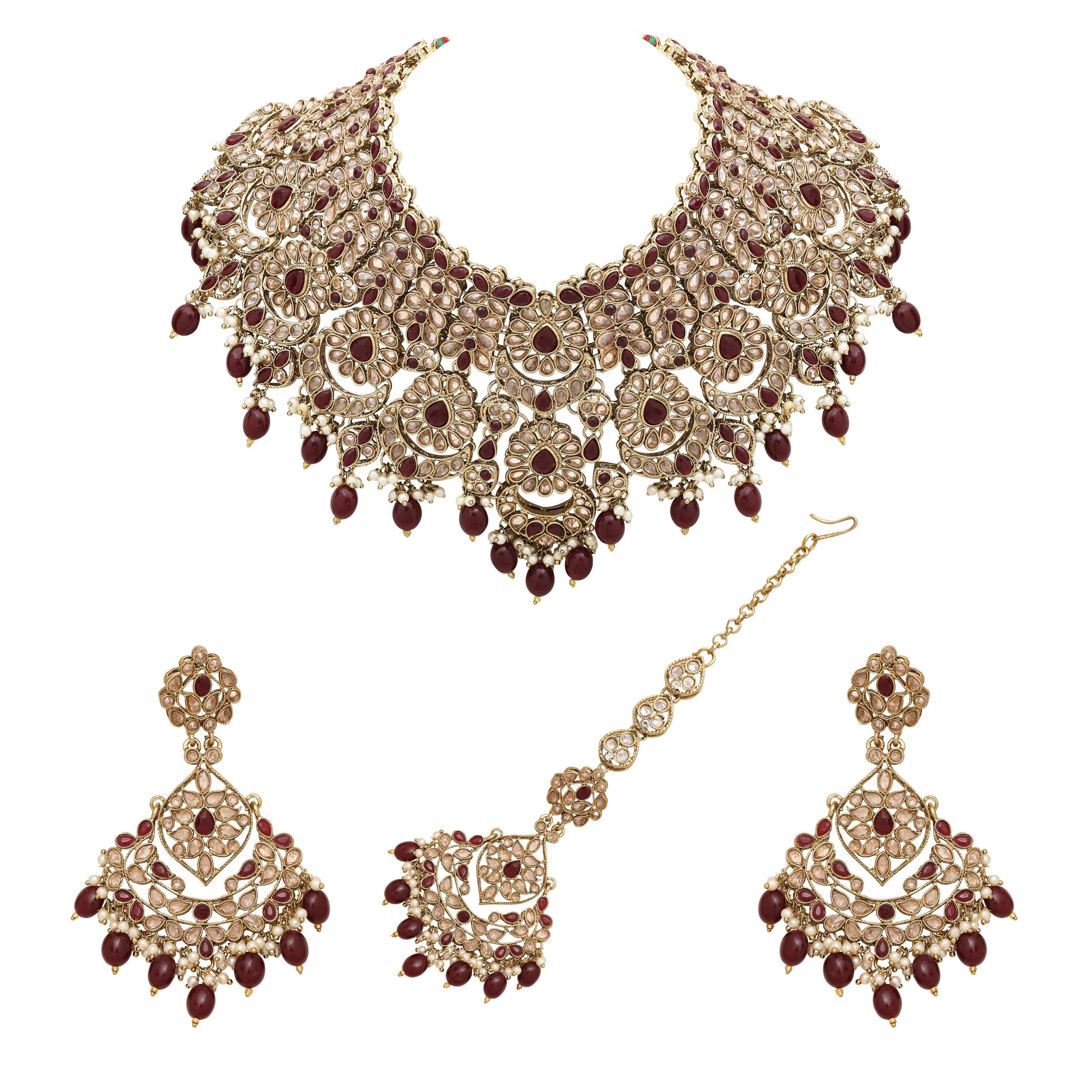 Chandbali Grace Reverse AD Choker Necklace Set.