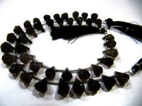 Natural Smoky Quartz Faceted Teardrop 6x10mm to 9x15mm Beads Strand 8''long