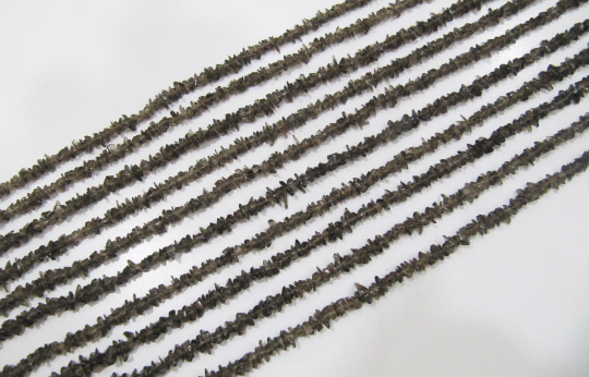 Natural Smoky Quartz Uncut Nugget 3-4mm Beads Strand 34 Inches Long