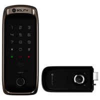 Solity Gr-60b Primium Rim Lock - 78.3(w) X 190.3(h) X 19(d) Mm, 100 Fingerprints & Rfid Cards, Bluetooth Module & Dual Lock Functions