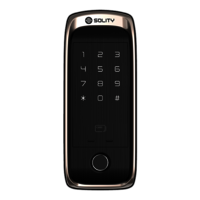 Solity Ga-60b Vertical Rim Lock - 78.3x190.3x19mm Front, 76x196x49.7mm Back | Up To 100 Fingerprints, Rfid Cards, Bluetooth, Emergency Key Access