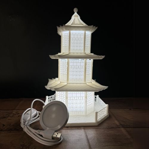 Chinese Temple LED Night Lamp With USB Cord