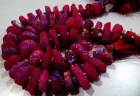 Ruby Color Solar Quartz Beads 13-17mm Strand 8 inches long