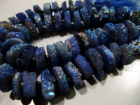 Tanzanite Color Solar Quartz Beads 10 to 13mm beads Strand 8 inches long